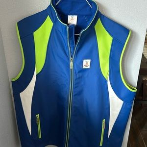 Olympics Vancouver 2010 Vest, Blue/Lime, XXL, 100% Polyester,XP Apparel,Full Zip